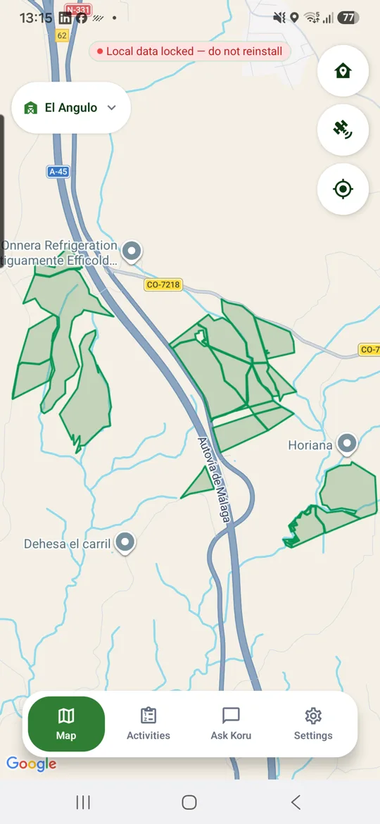 The map on the phone